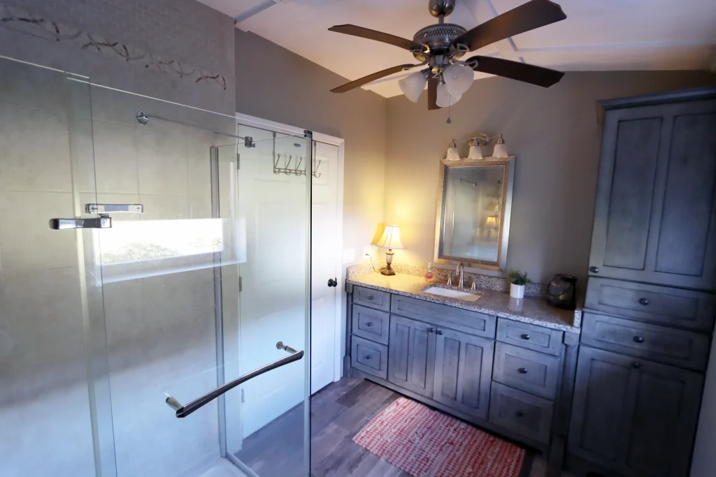 Bathroom inside the bridal suite at Masters Stables wedding venue.